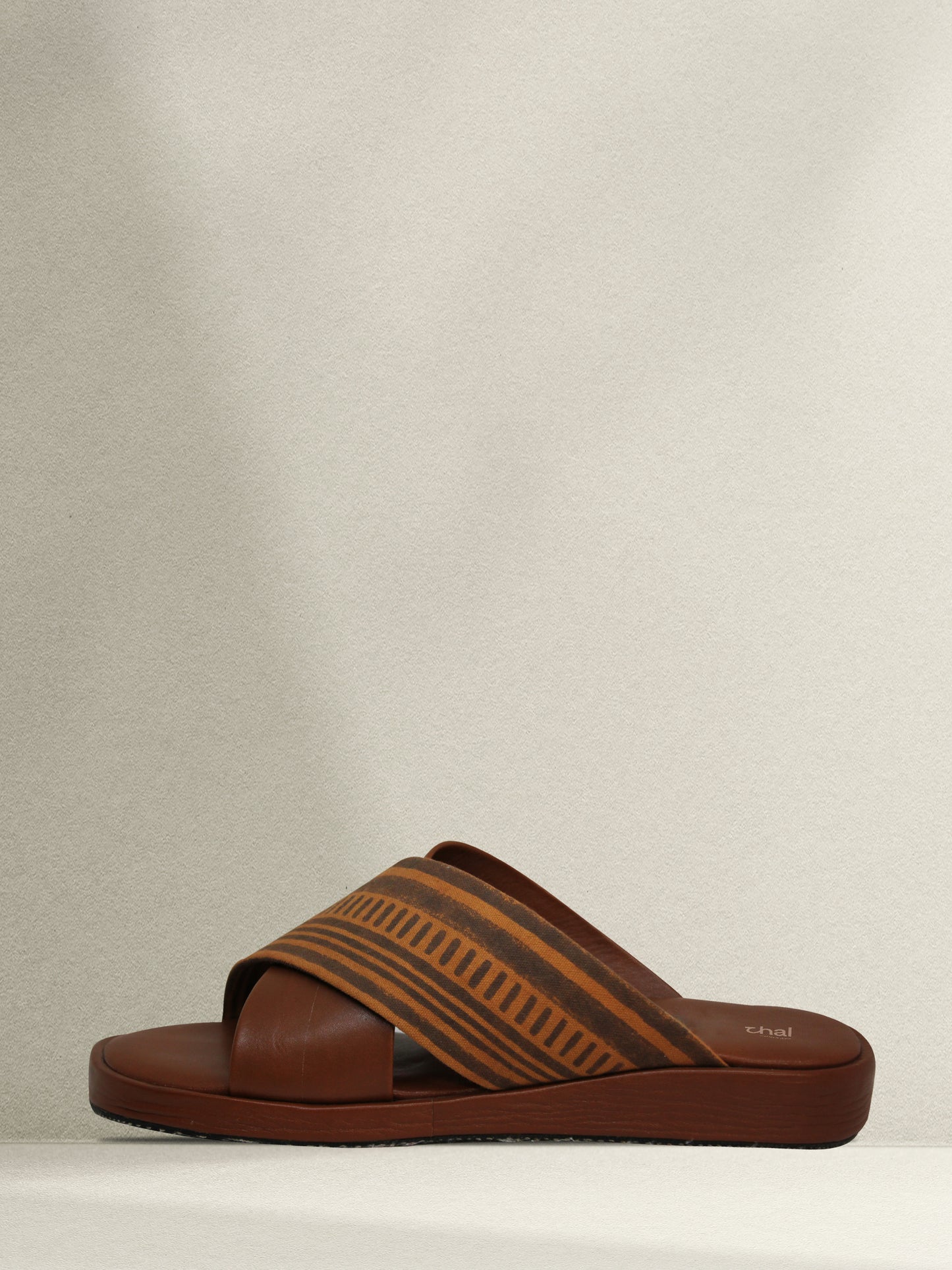 Criss Cross Leather and Block Print