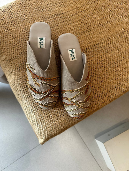 Bougainvillea Beige Mule