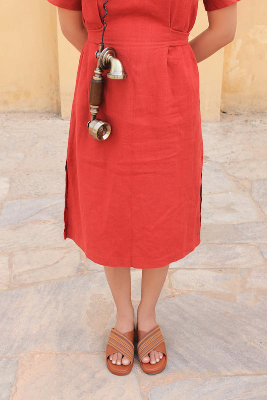 Criss Cross Leather and Block Print