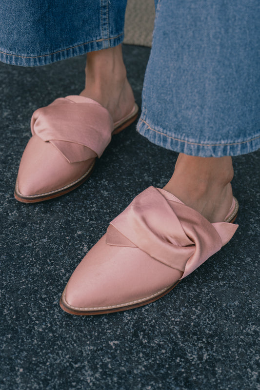 Serena Mule (Pink Satin)