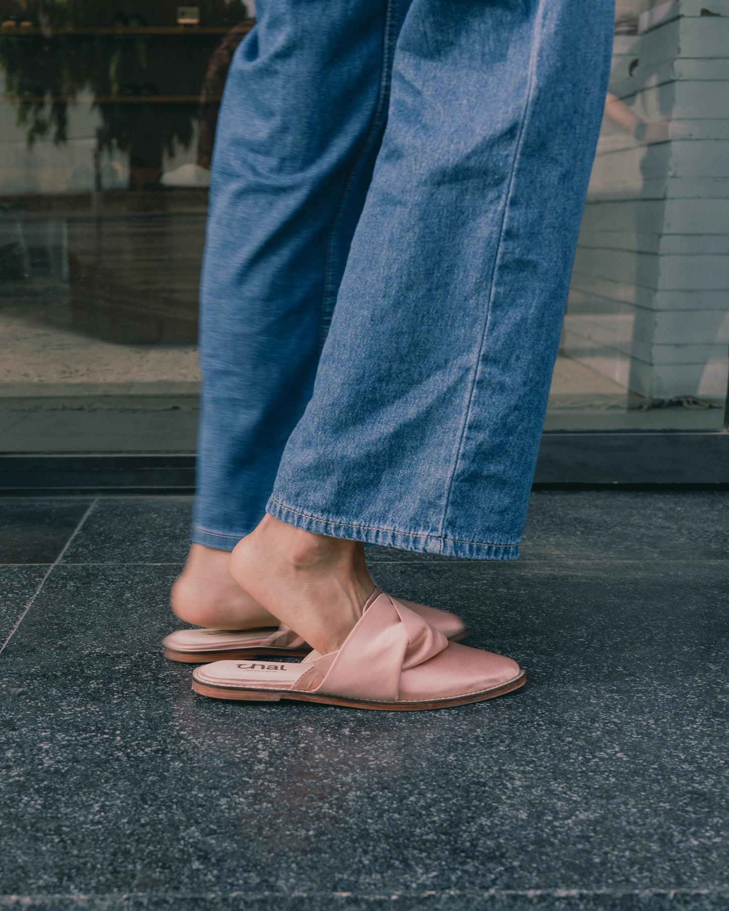 Serena Mule (Pink Satin)