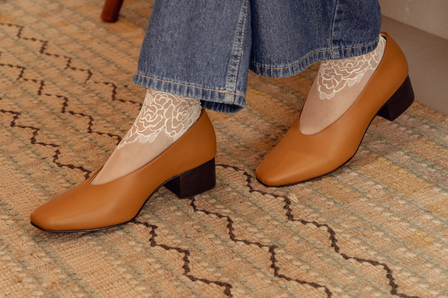 Tan Court Shoe