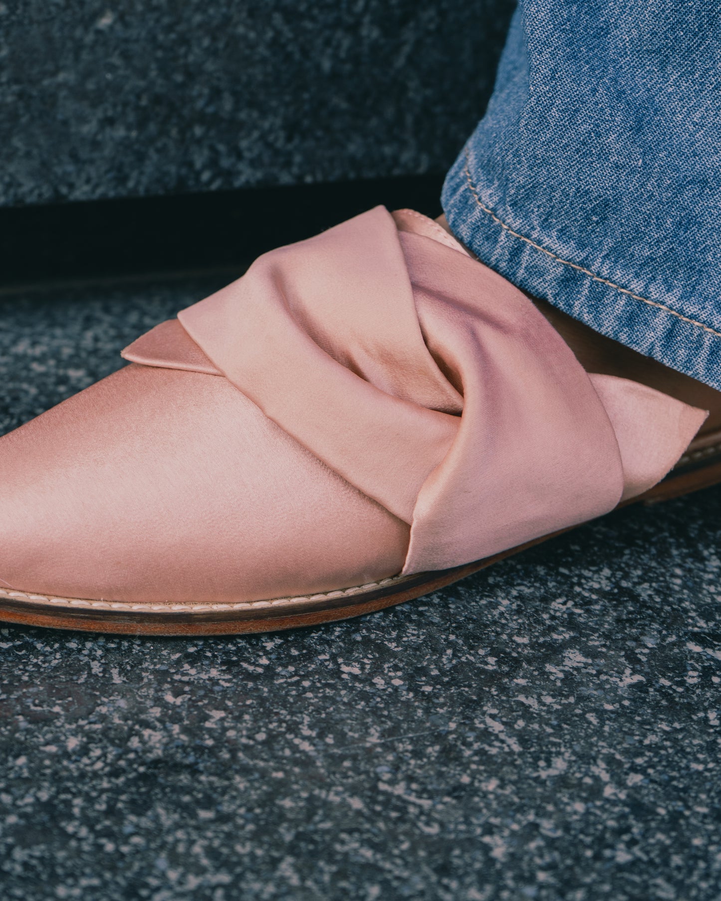 Serena Mule (Pink Satin)
