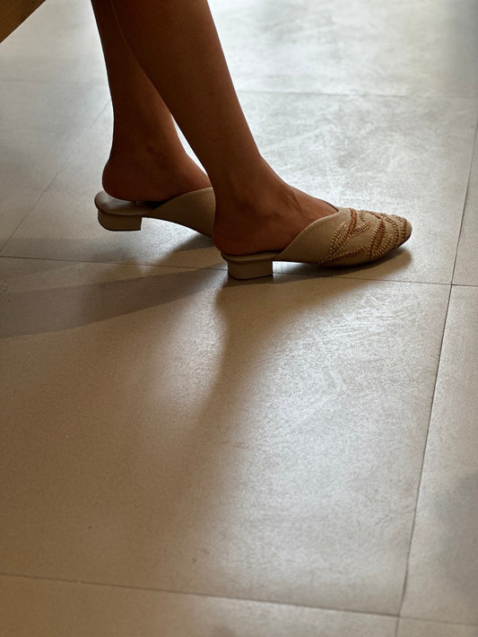 Bougainvillea Beige Mule